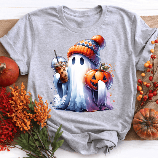 Graphic Ghost Pumpkins Fall Shirt