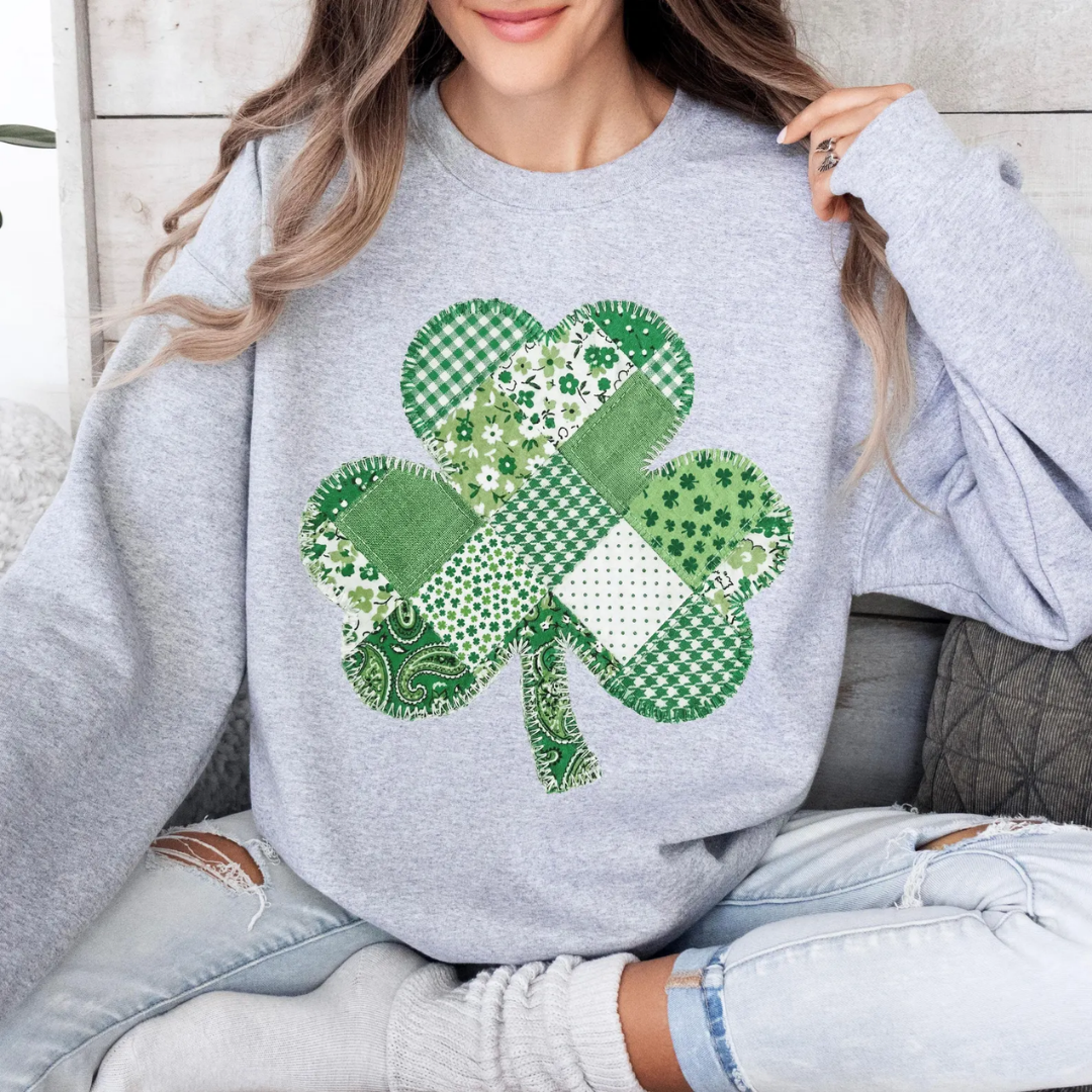 Shamrock St Patrick's Day Sweatshirt - Ash