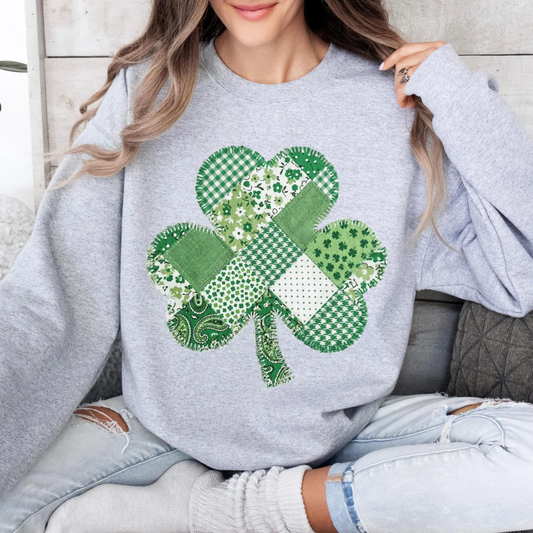 Shamrock St Patrick's Day Sweatshirt - Ash