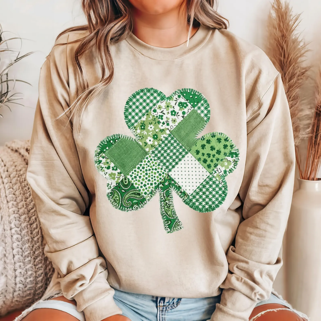 Shamrock St Patrick's Day Sweatshirt - Sand