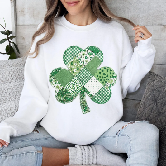 Shamrock St Patrick's Day Sweatshirt - White
