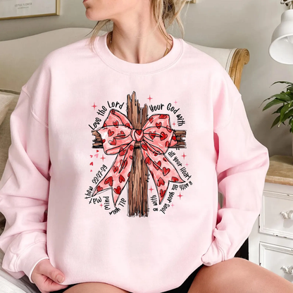 Love the Lord Valentine's Day Sweatshirt - Light Pink
