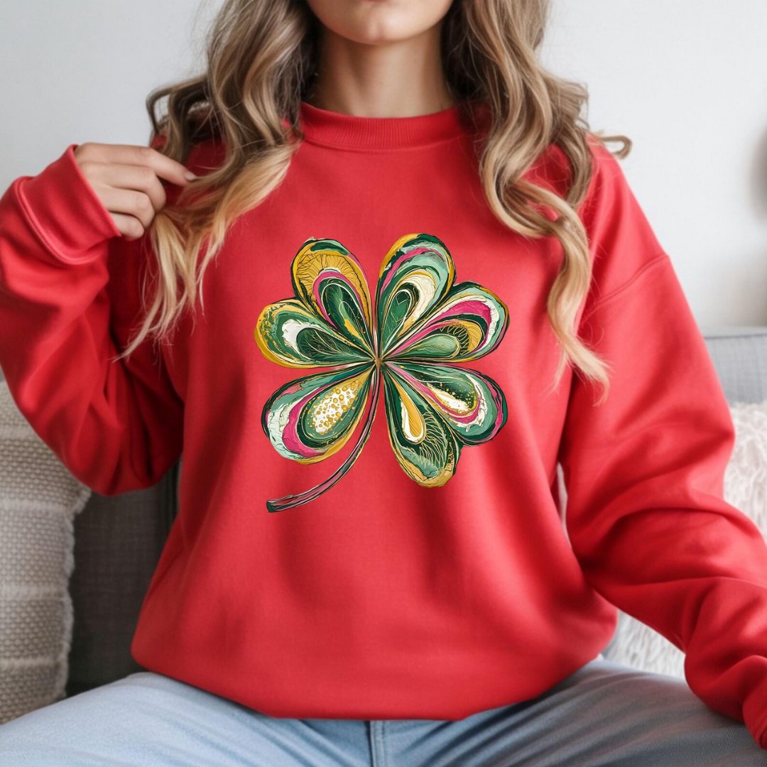 Shamrock St Patrick's Day Sweatshirt - Red