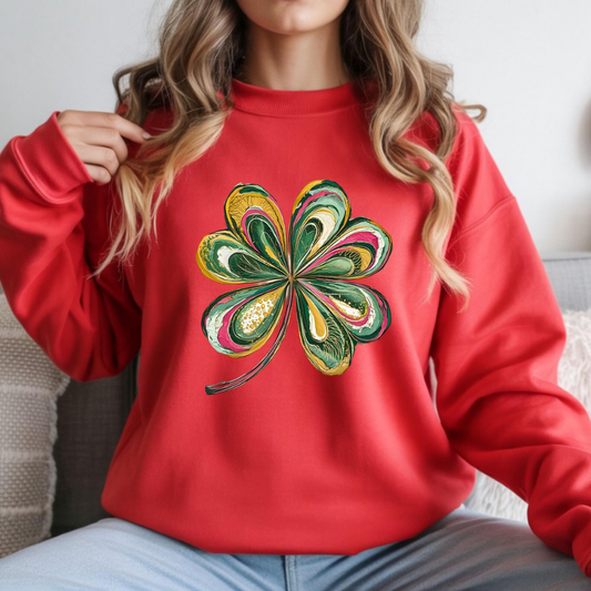 Shamrock St Patrick's Day Sweatshirt - Red
