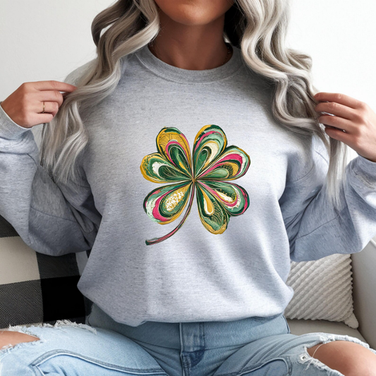 Shamrock St Patrick's Day Sweatshirt - Ash