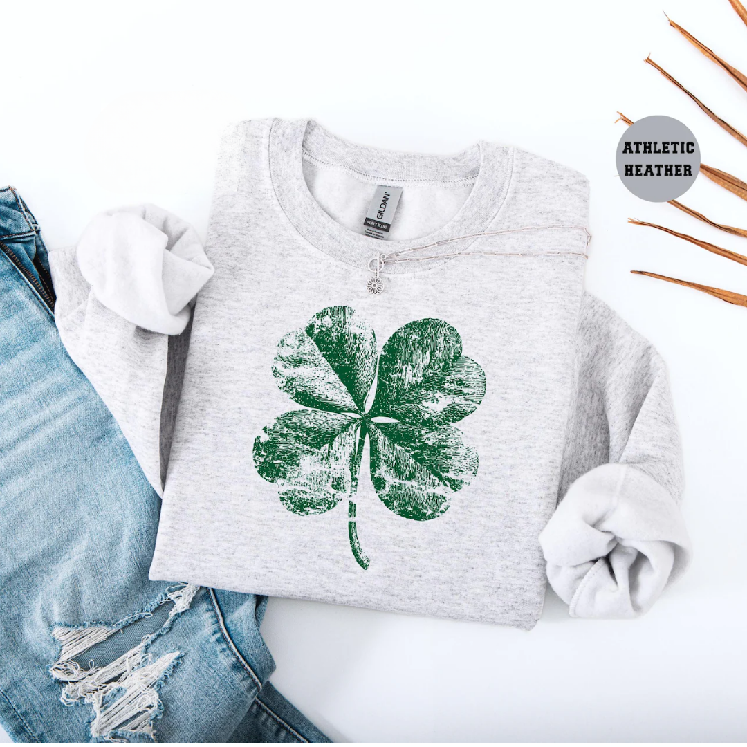 Shamrock St Patrick's Day Sweatshirt - Ash