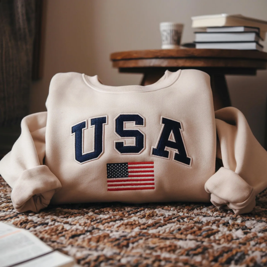 USA Sweatshirt - Sandstone
