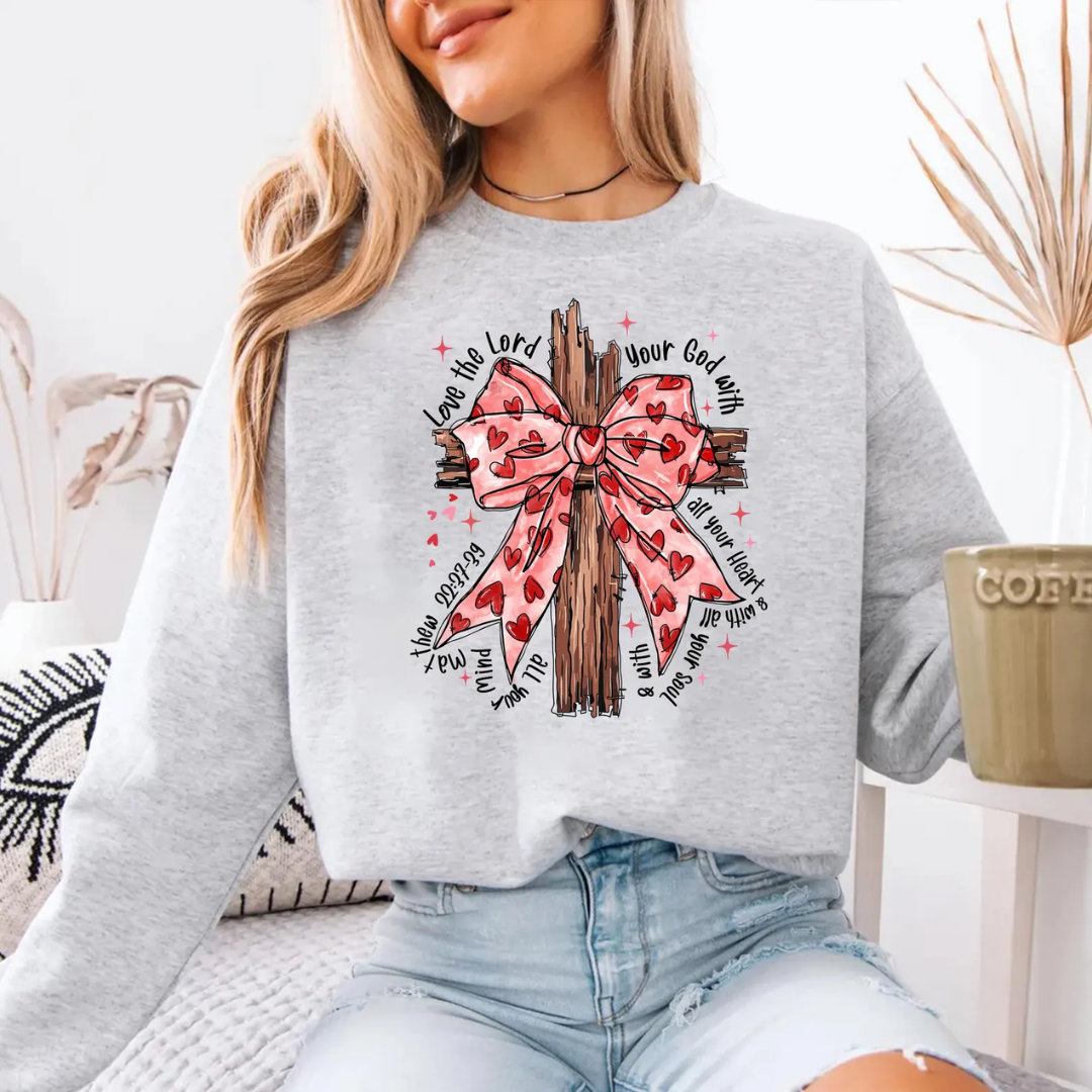 Love the Lord Valentine's Day Sweatshirt - Ash