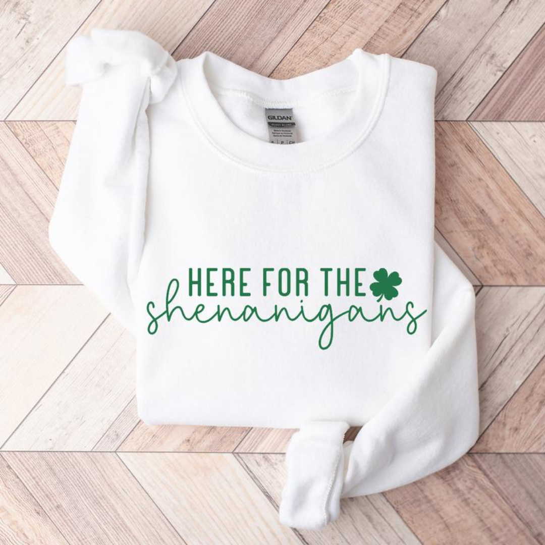 Shenanigans St Patrick's Day Sweatshirt - White