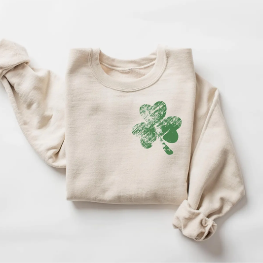 Shamrock St Patrick's Day Sweatshirt - Sand