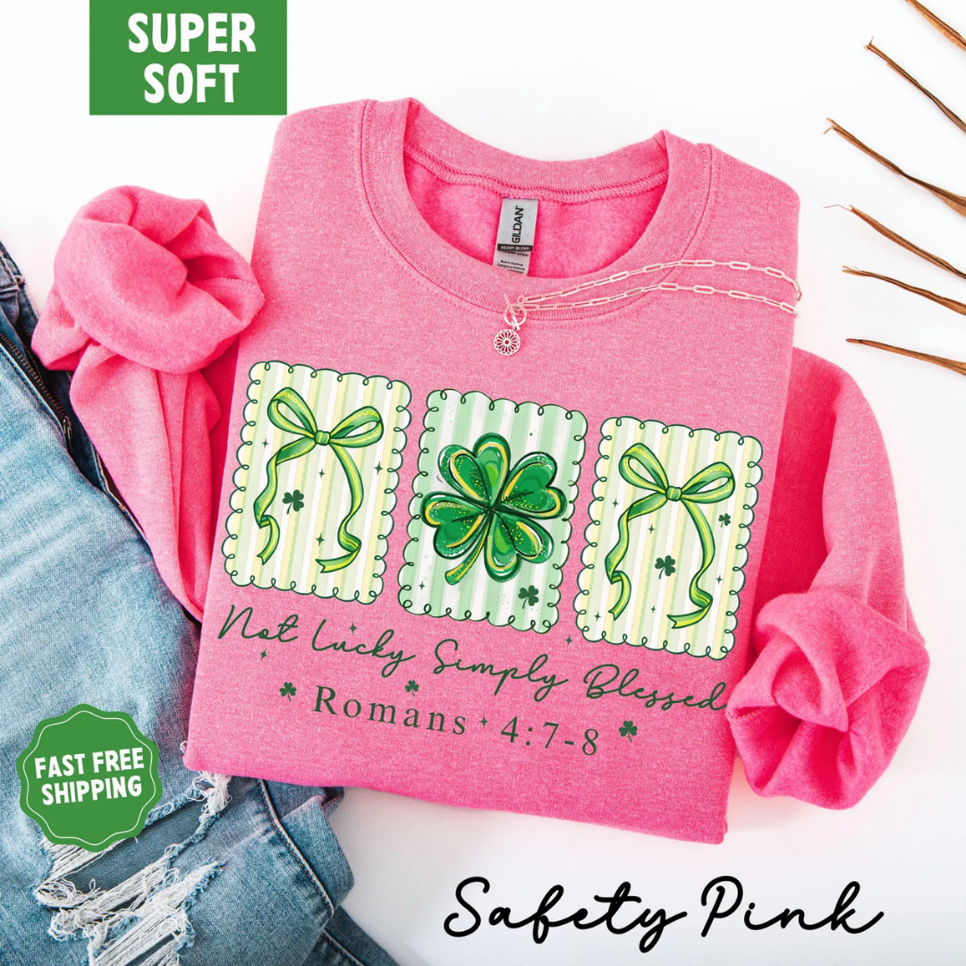 Lucky Blessed St Patrick's Day Sweatshirt - Pink
