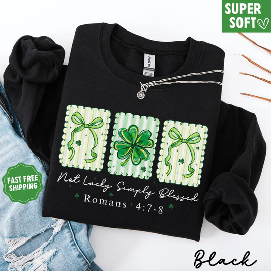 Lucky Blessed St Patrick's Day Sweatshirt - Black