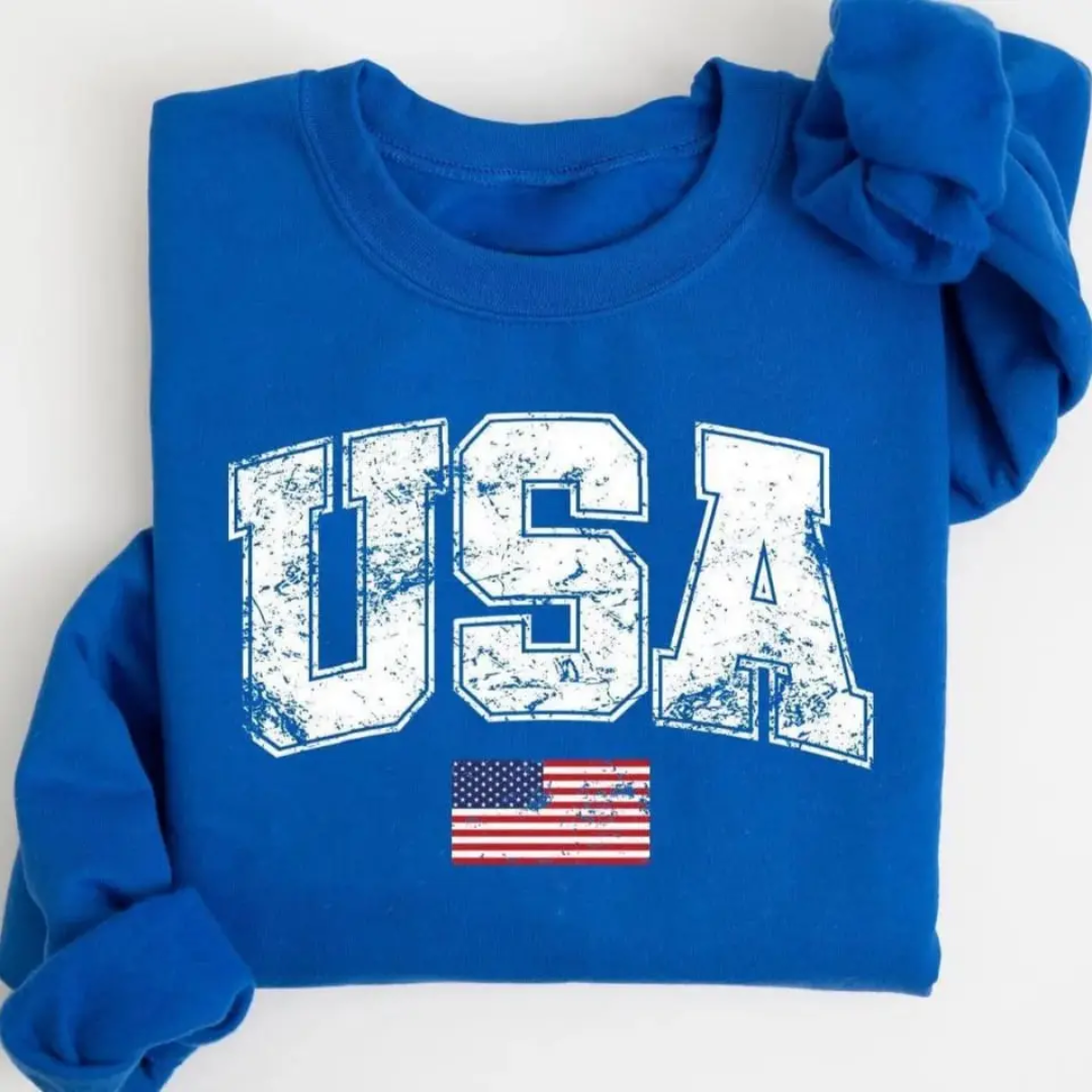 USA 4th of July Sweatshirt - Classic Blue