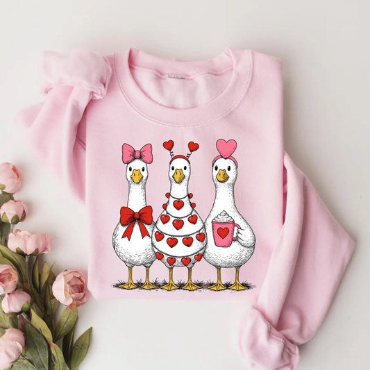 Love Goose Valentine's Day Sweatshirt - LightPink