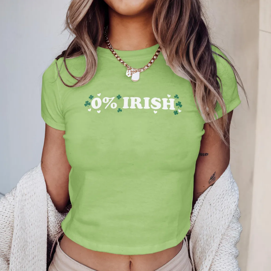 0% Irish St Patrick's Day Shirt - Light Green