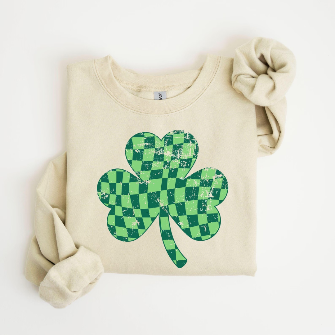 Shamrock St Patrick's Day Sweatshirt - Sandstone