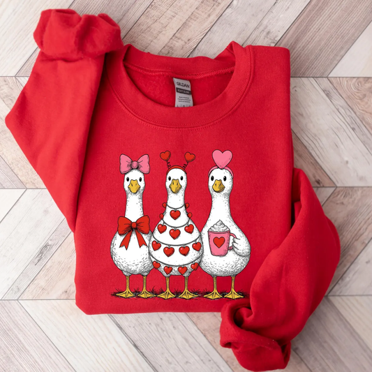 Love Goose Valentine's Day Sweatshirt - Red