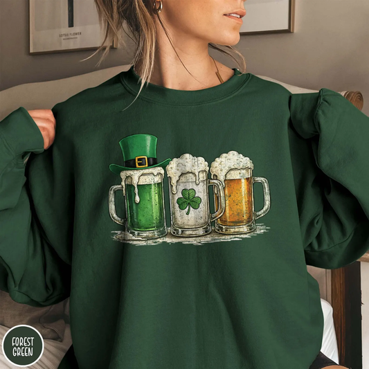 Vintage Style St Patrick's Day Sweatshirt - Forest Green