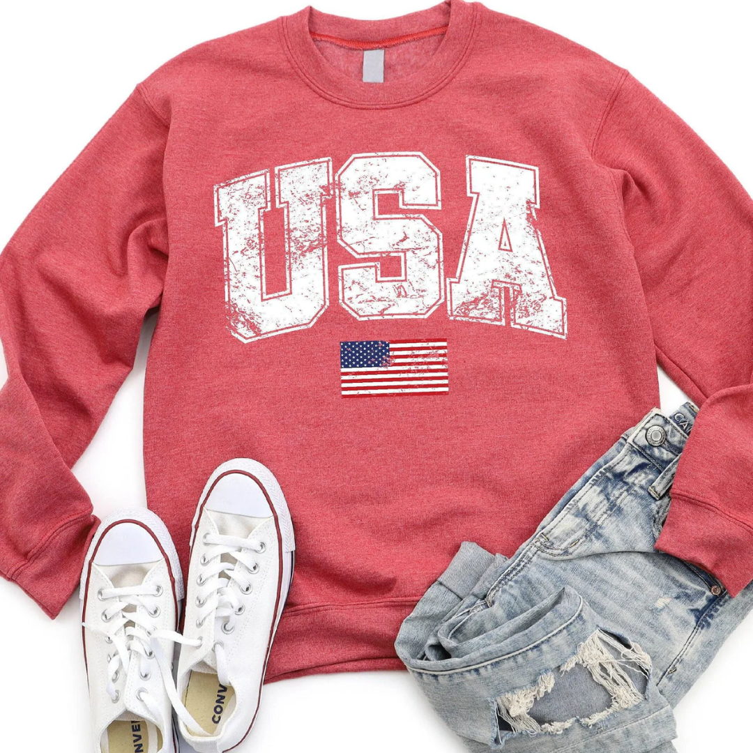USA 4th of July Sweatshirt - Red