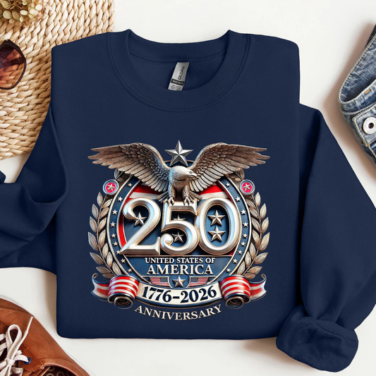 250 Years 4th of July Sweatshirt - Dark Blue