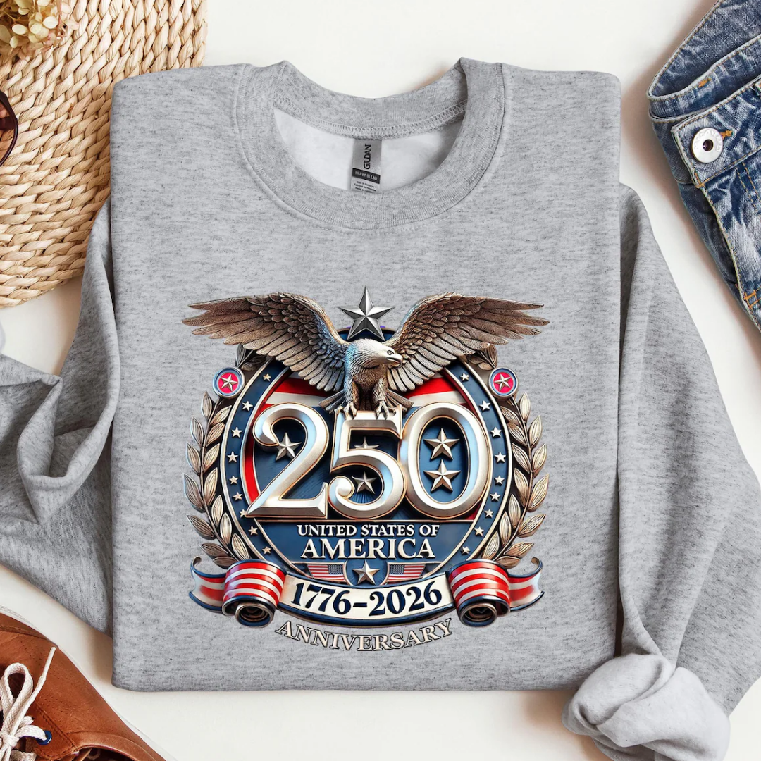 250 Years 4th of July Sweatshirt - Ash Grey