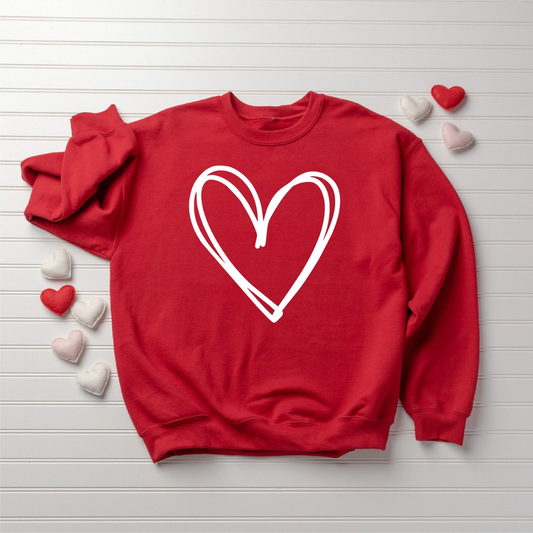 Love Heart Valentine's Day Sweatshirt - Red
