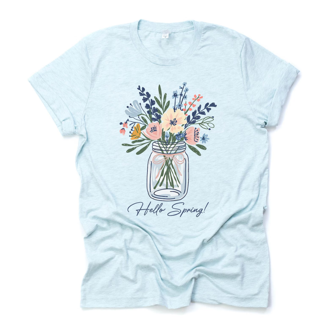 Floral Hello Spring Shirt - Teal