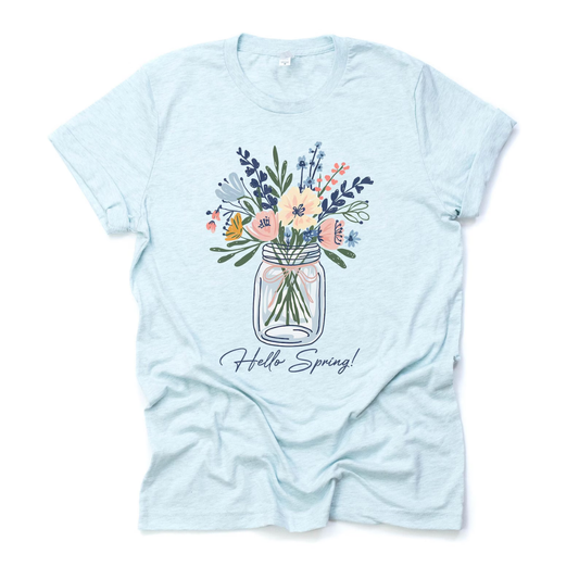 Floral Hello Spring Shirt - Teal