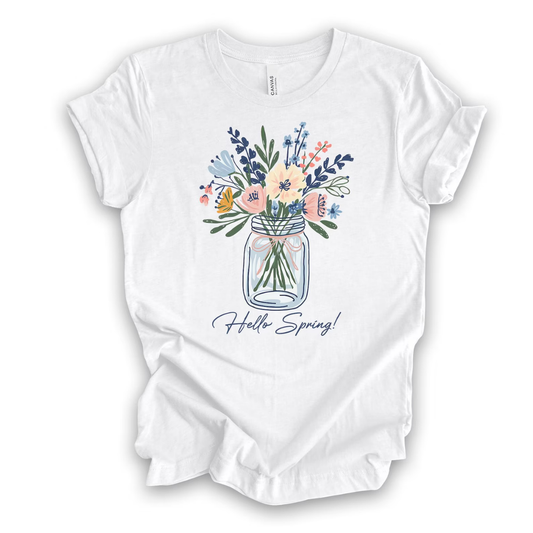 Floral Hello Spring Shirt - White