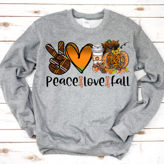 Peace Love Fall Autumn Sweatshirt