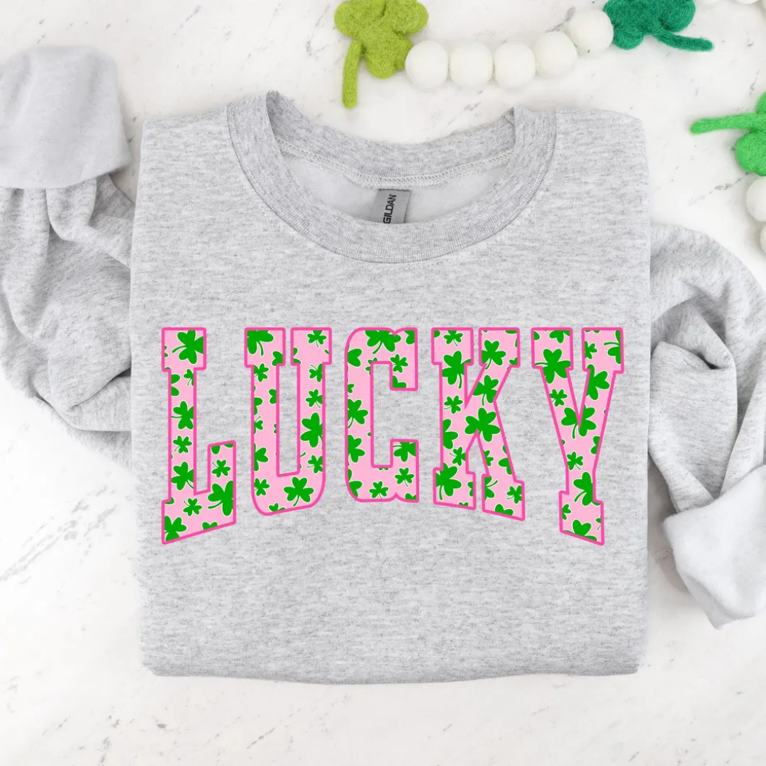 Lucky St Patrick's Day Sweatshirt - Ash Grey