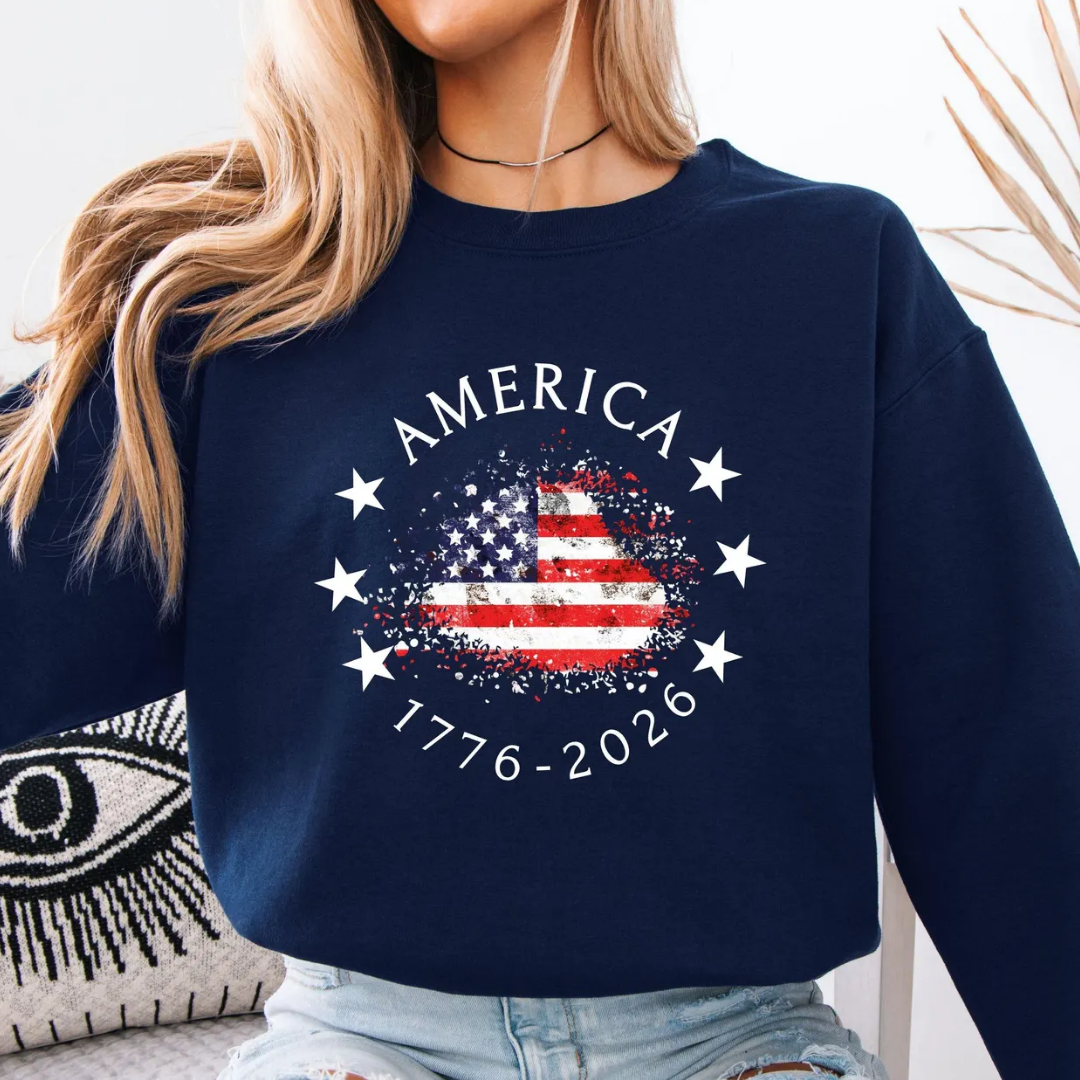 AMERICA 4th of July Sweatshirt - Navy