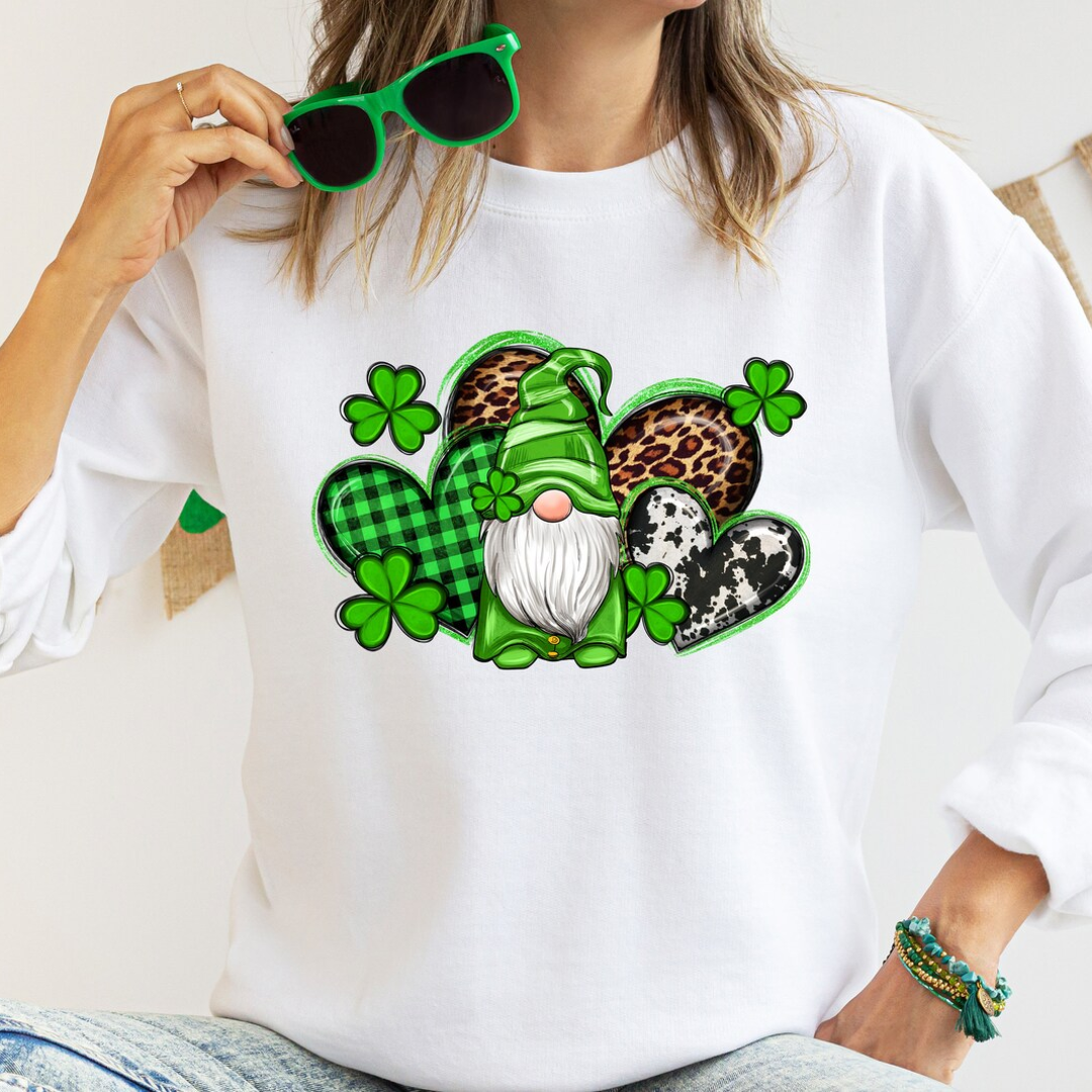 Gnome St Patrick's Day Sweatshirt - White