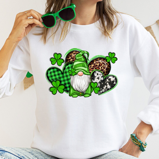 Gnome St Patrick's Day Sweatshirt - White