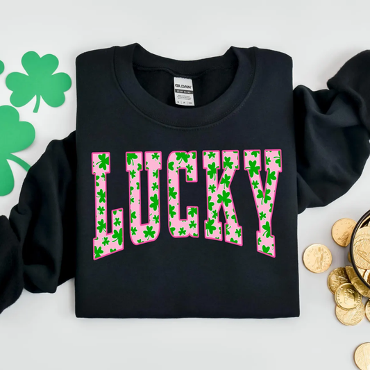 Lucky St Patrick's Day Sweatshirt - Black