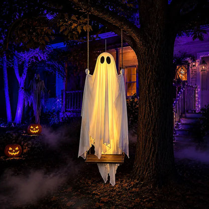 Light-Up Swinging Ghost Halloween Decoration