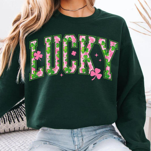 Lucky St Patrick's Day Sweatshirt - Dark Green