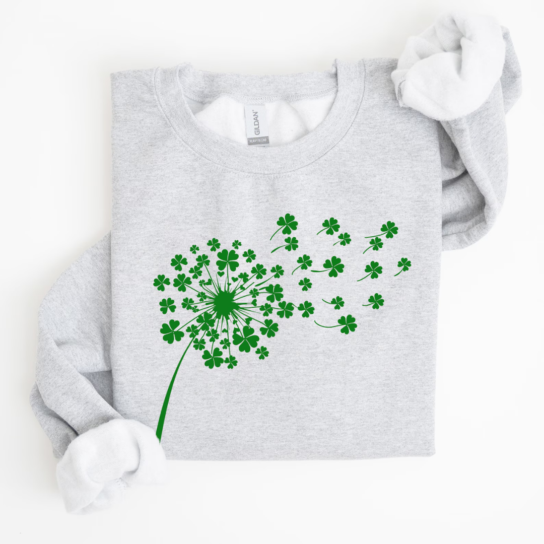 Dandelion St Patrick's Day Sweatshirt - Ash Grey