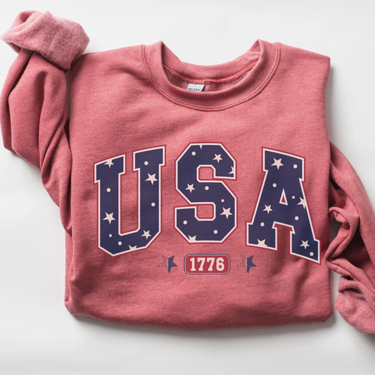 USA 4th of July Sweatshirt - Vintage Red