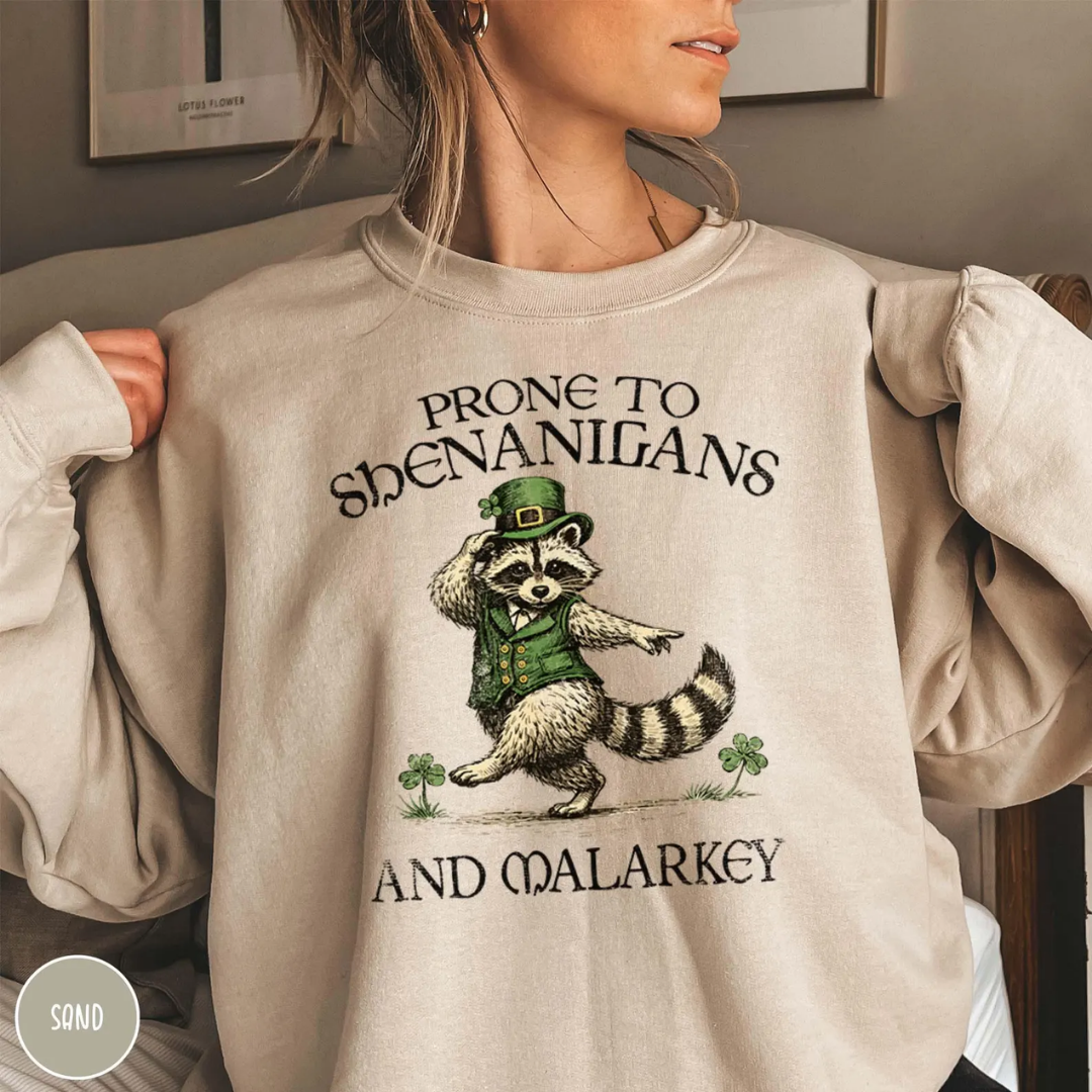 Shenanigans St Patrick's Day Sweatshirt - Sand