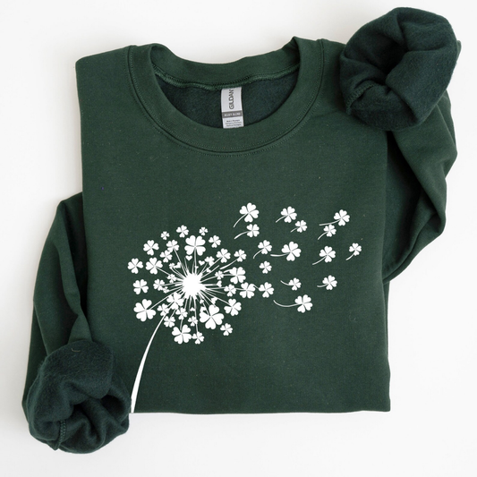 Dandelion St Patrick's Day Sweatshirt - Dark Green