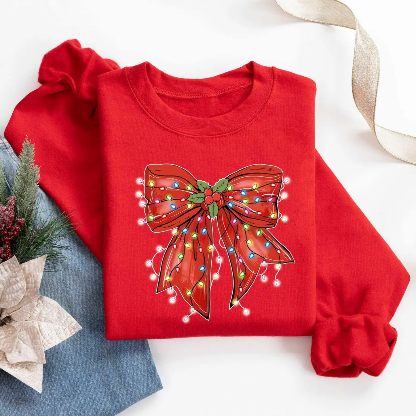 Vintage Bow Christmas Sweatshirt