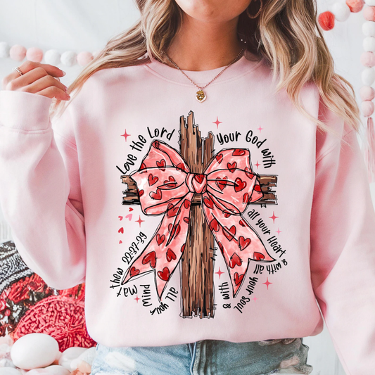 Love the Lord Valentine's Day Sweatshirt - Light Pink