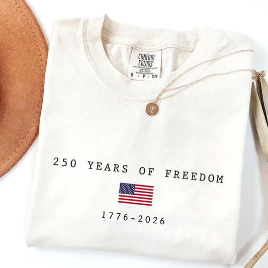 250 Years Freedom 4th of July Sweatshirt - White