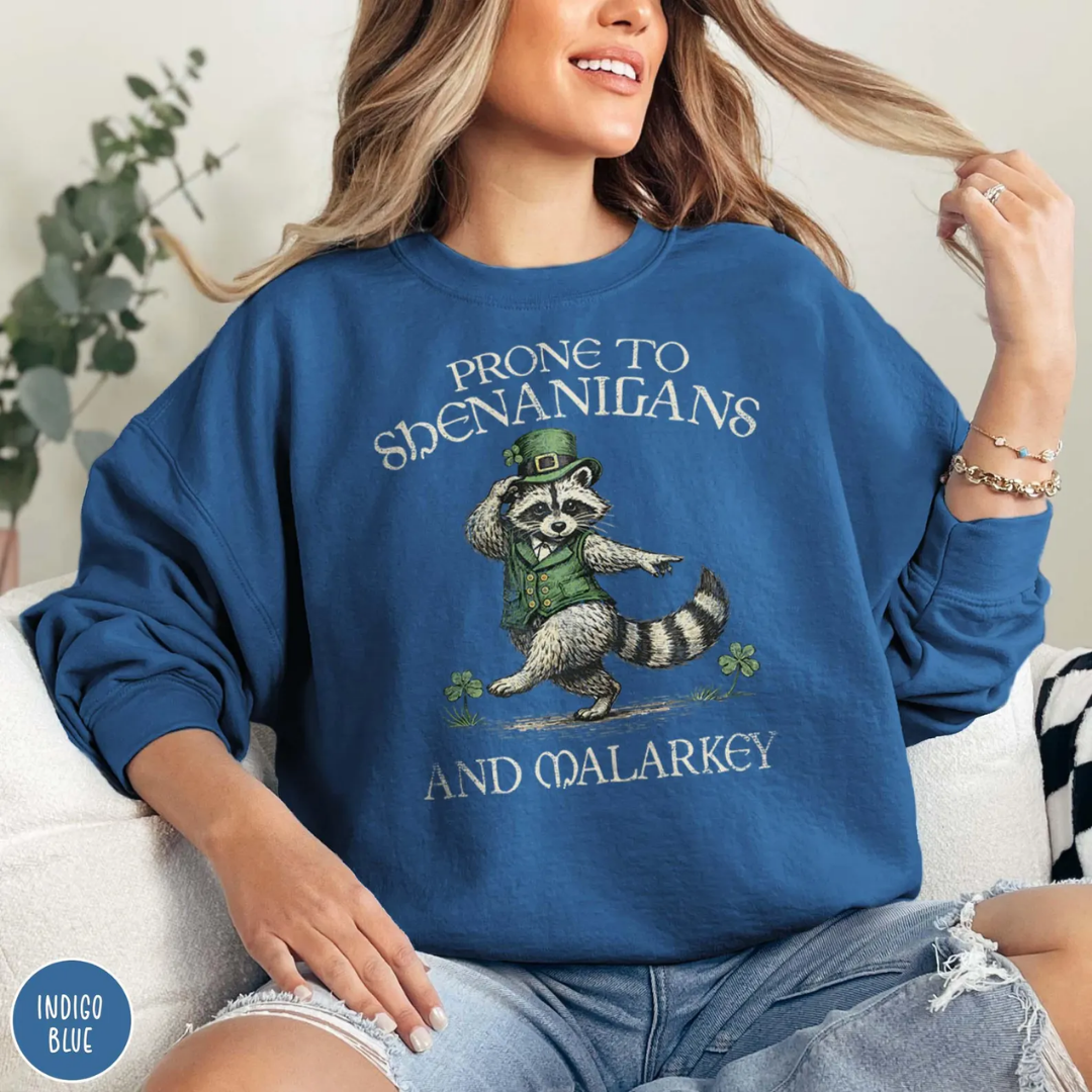 Shenanigans St Patrick's Day Sweatshirt - Indigo Blue