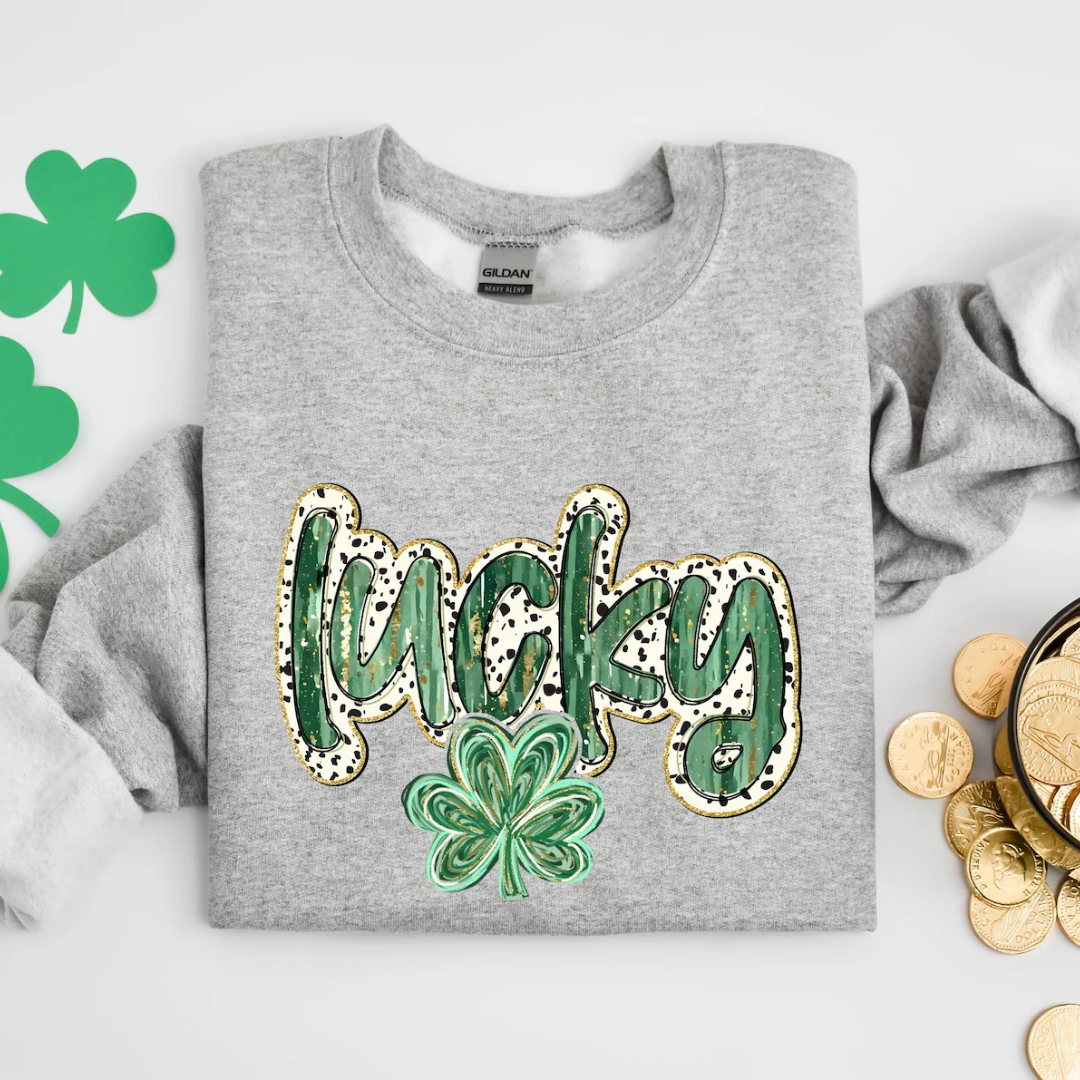Lucky St Patrick's Day Sweatshirt - Sport Grey