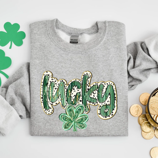Lucky St Patrick's Day Sweatshirt - Sport Grey