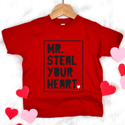 Mr Steal Your Heart Valentine's Day Youth Shirt - Red