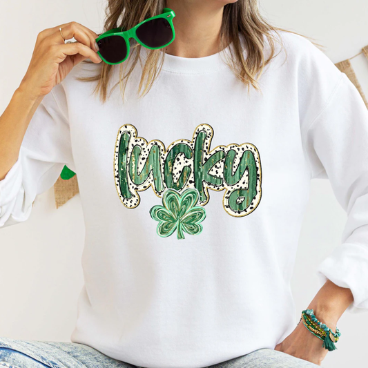 Lucky St Patrick's Day Sweatshirt - White