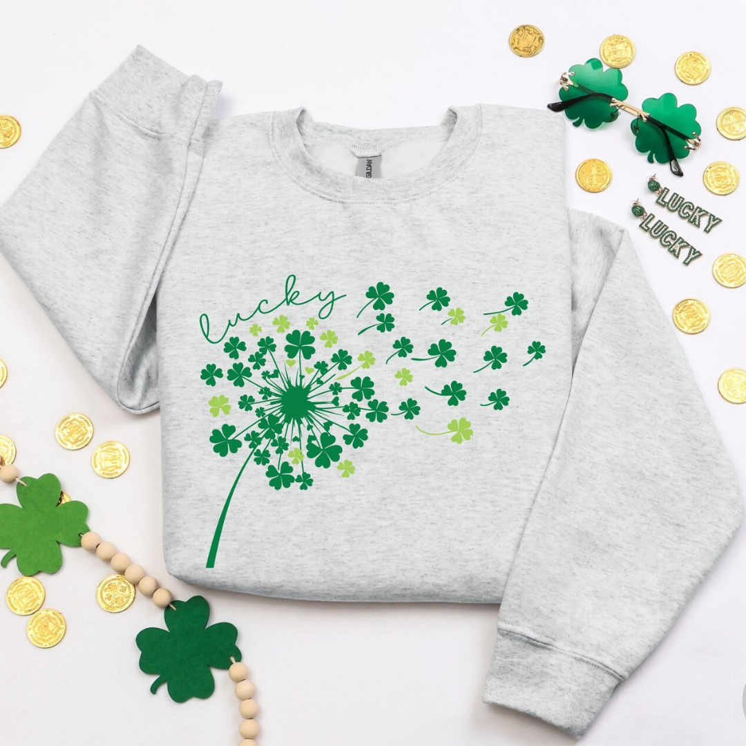 Dandelion St Patrick's Day Sweatshirt - Ash